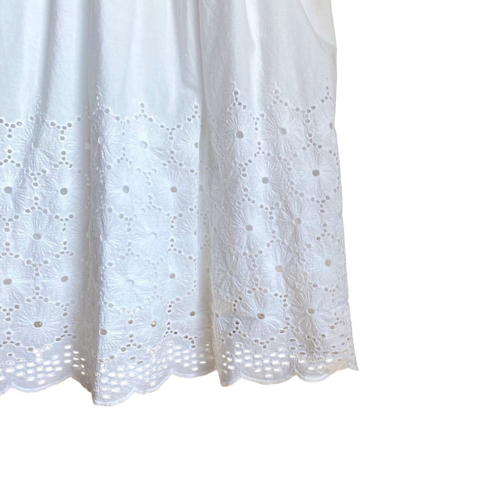 COTTON KIDS Eyelet Lace Maxi Sun Dress Girls SZ 10 White Smocked Crisscross Back - Picture 4 of 12